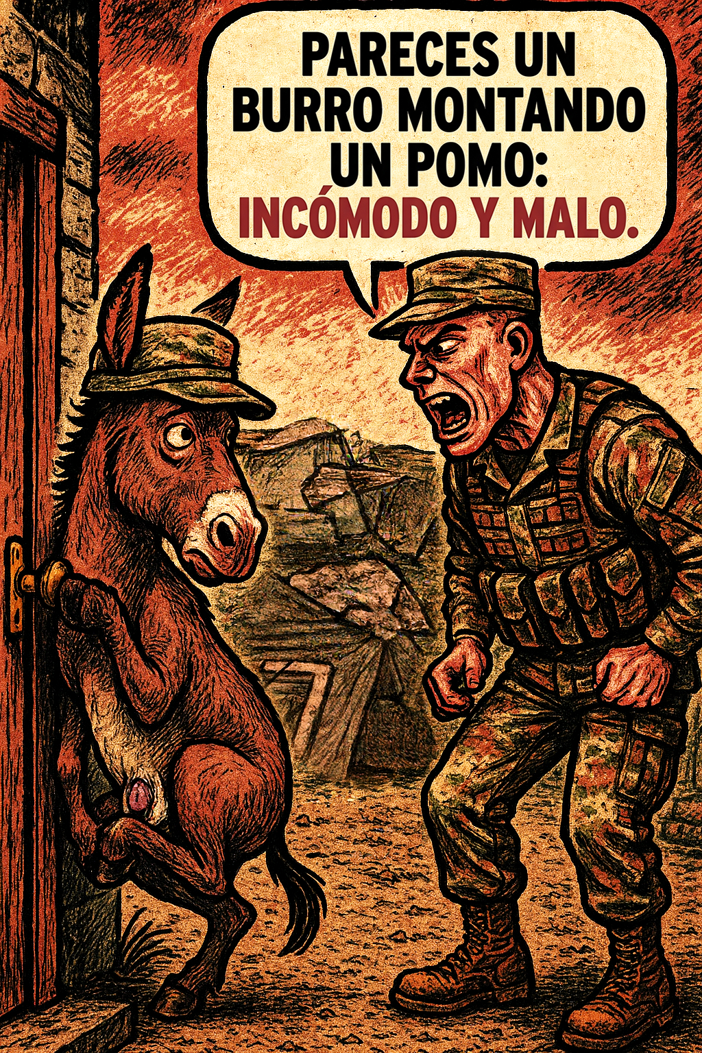 Pareces un burro montando un pomo: incómodo y malo.