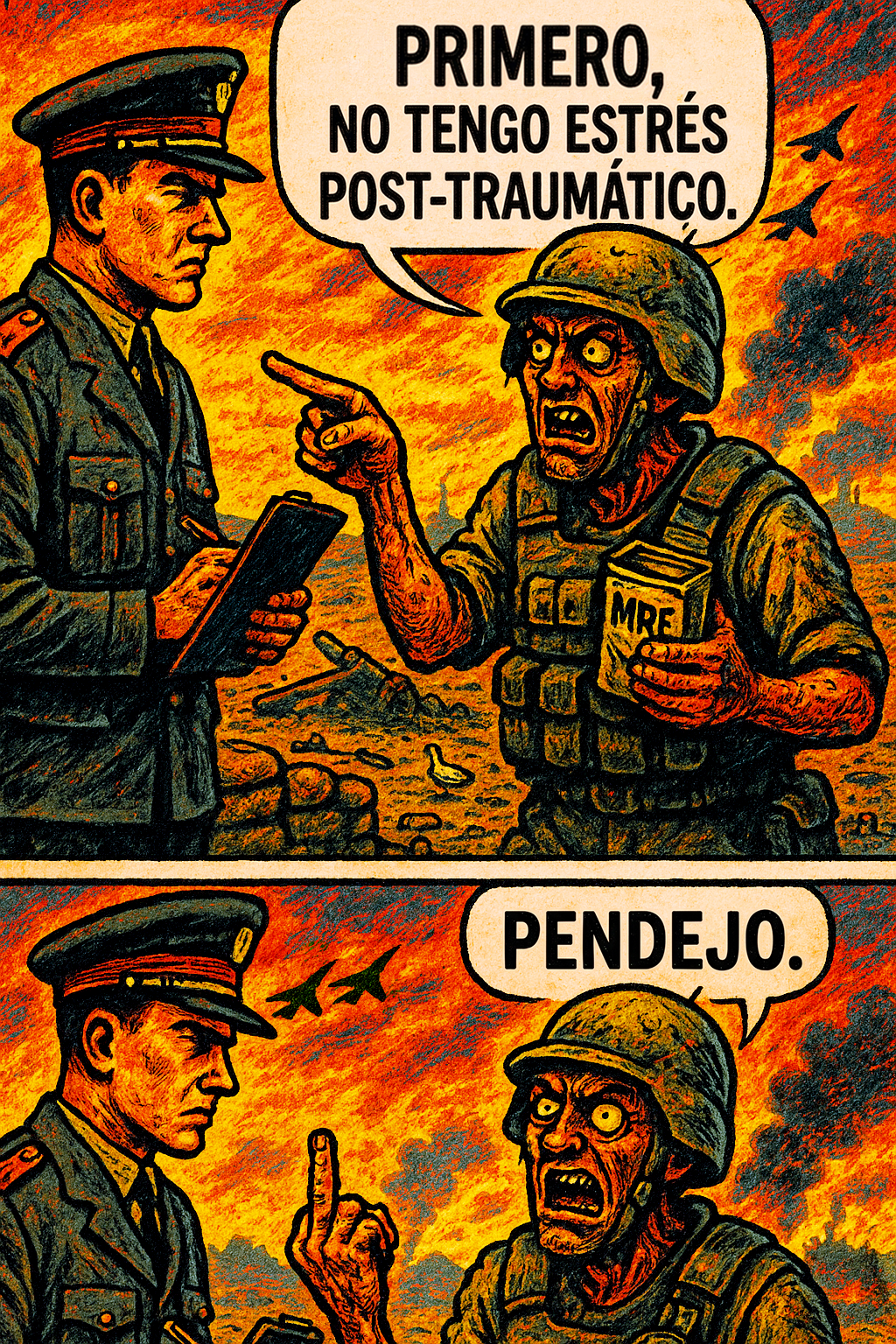 Primero, no tengo estrés post-traumático.