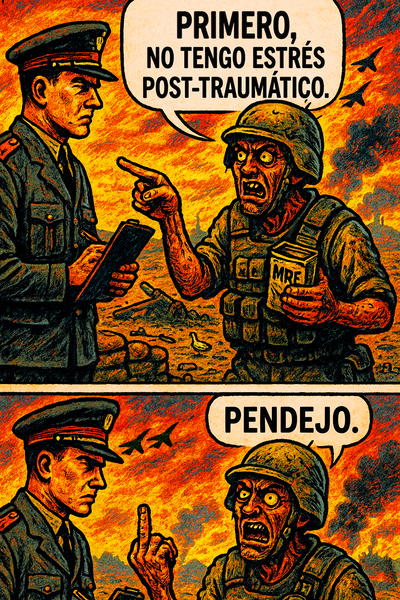 Primero, no tengo estrés post-traumático.