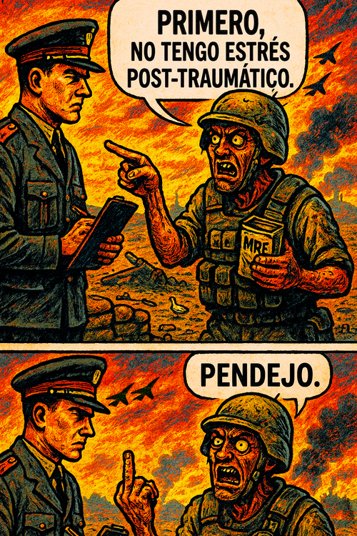 Primero, no tengo estrés post-traumático.