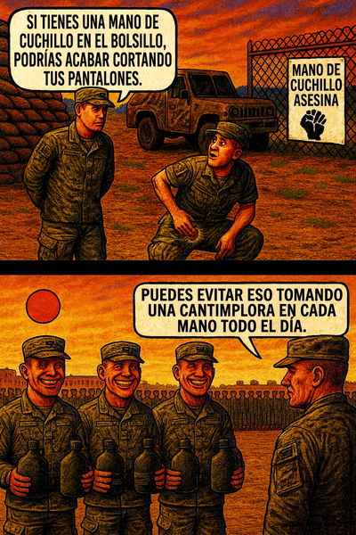Si tienes una mano de cuchillo en el bolsillo, podrías acabar cortando tus pantalones.