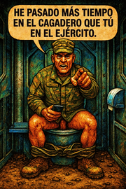 He pasado más tiempo en el cagadero que tú en el ejército.