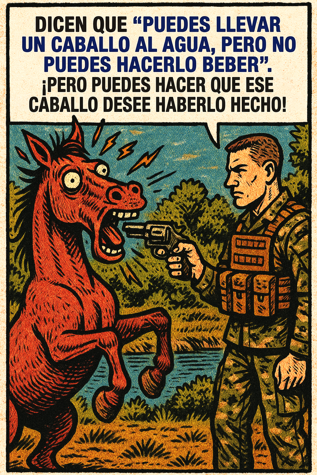 Dicen que "puedes llevar un caballo al agua, pero no puedes hacerlo beber".