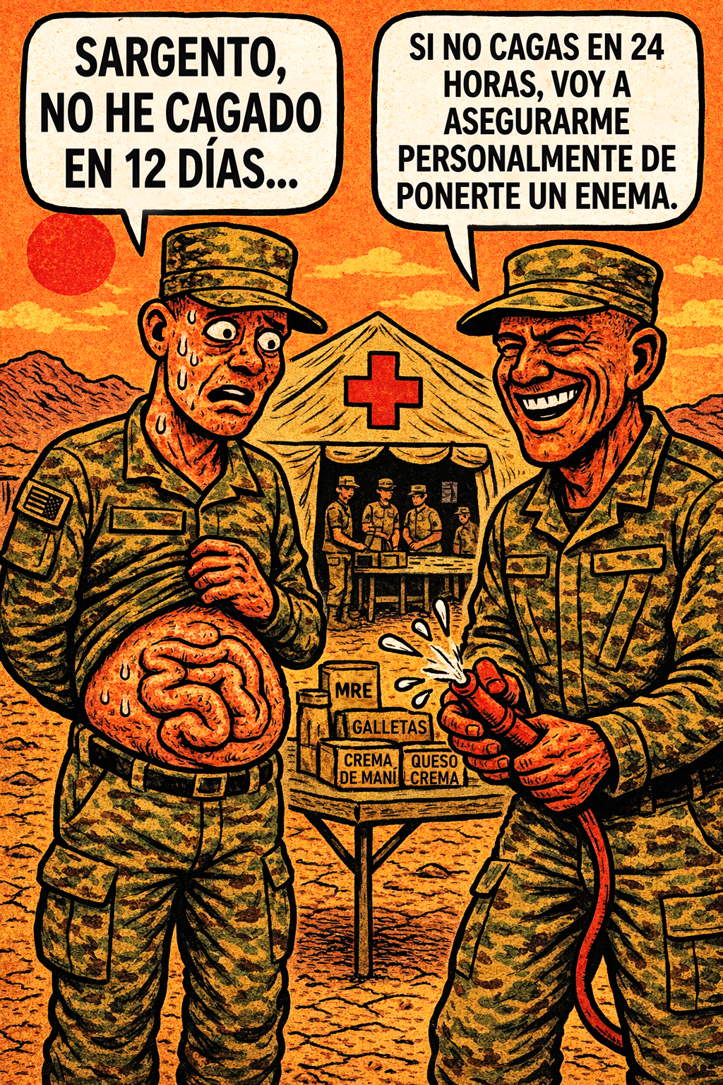 Sargento, no he cagado en 12 días...
