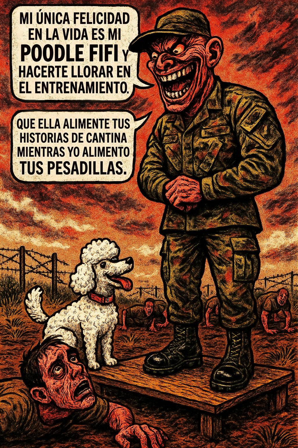 Mi única felicidad en la vida es mi poodle fifi y hacerte llorar en el entrenamiento.