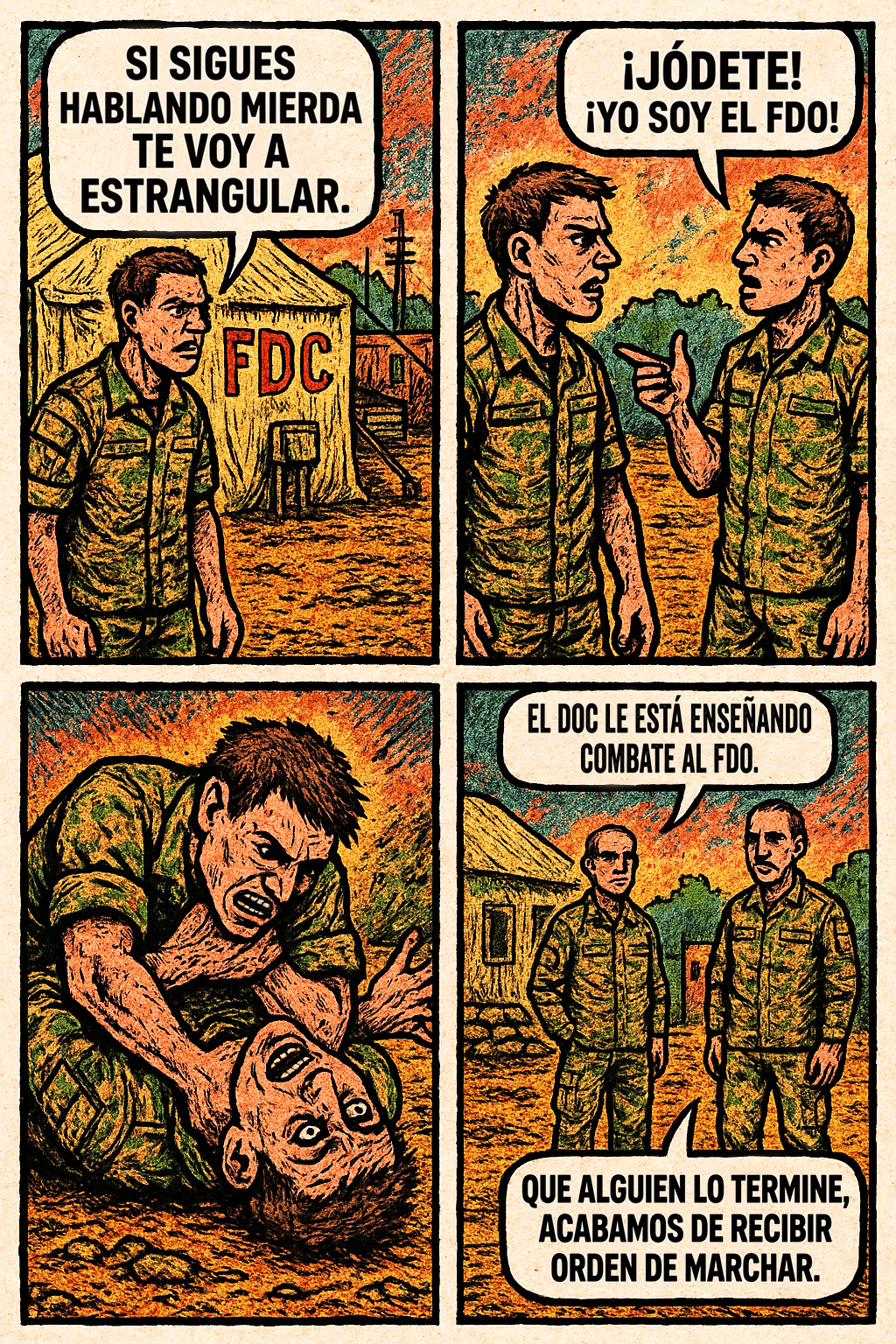 Si sigues hablando mierda te voy a estrangular.
