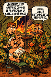 ¡Sargento, está gritando como si le arrancaran la cabeza!