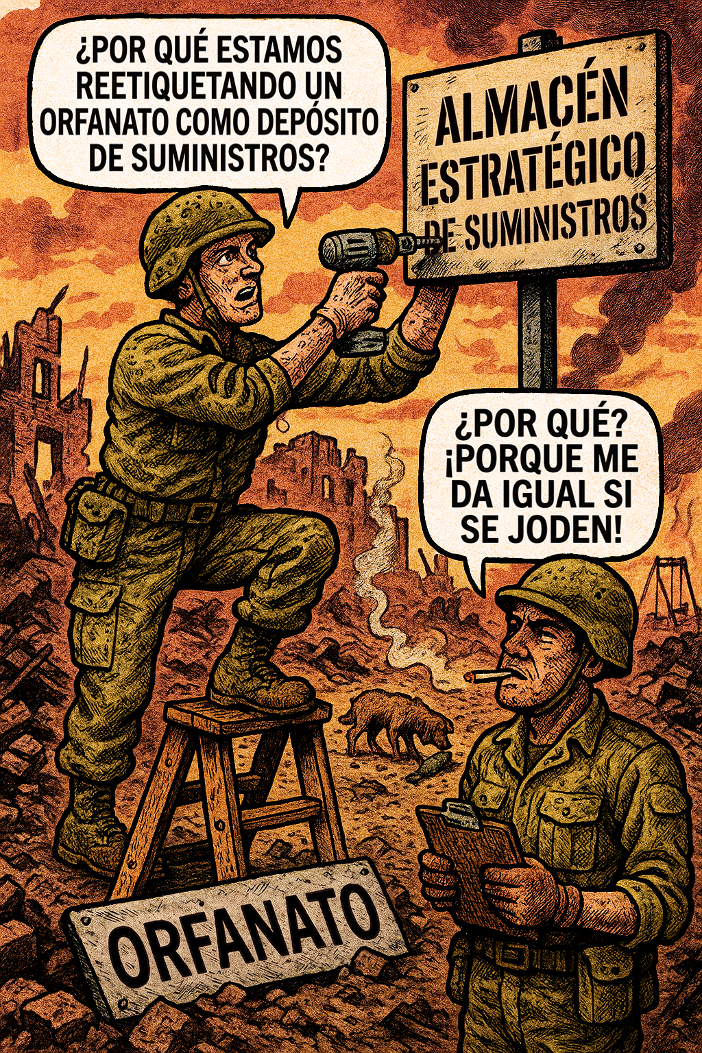 ¿Por qué estamos reetiquetando un orfanato como depósito de suministros?