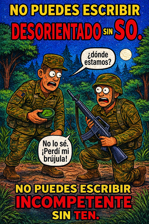 No puedes escribir desorientado sin so.