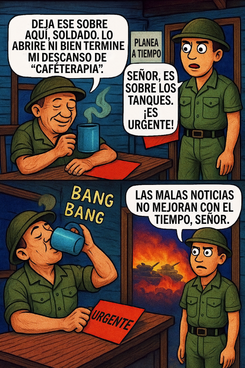 Deja ese sobre aquí, soldado.