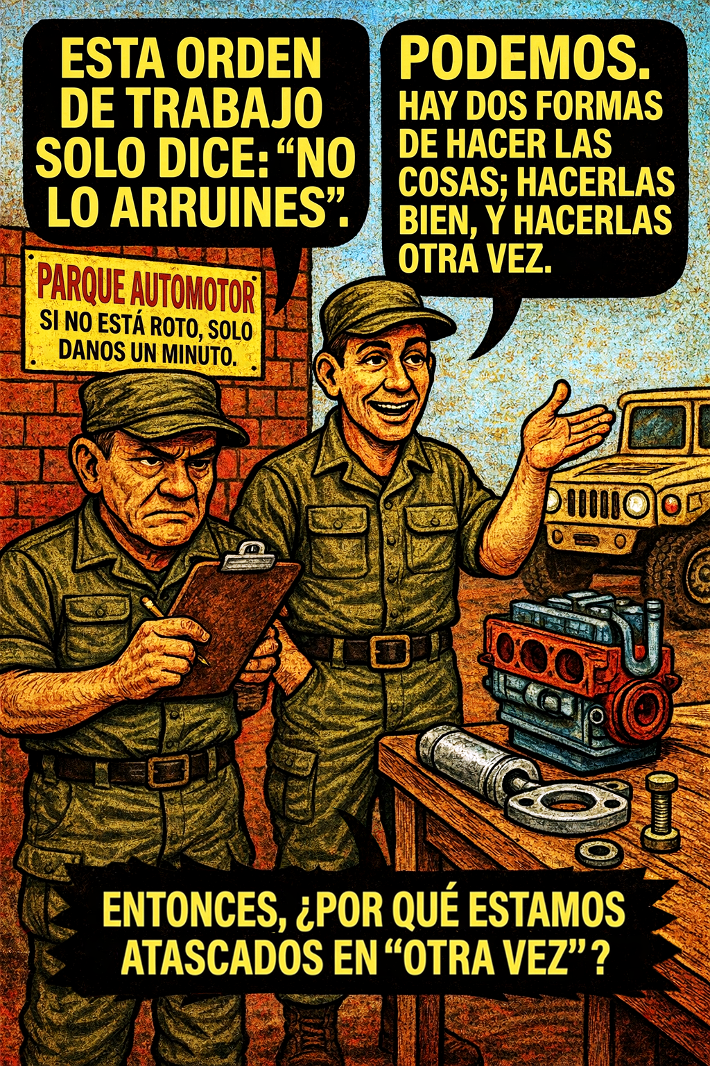 Esta orden de trabajo solo dice "no lo arruines".