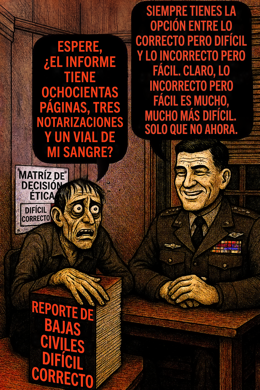 Espere, ¿el informe tiene ochocientas páginas, tres notarizaciones y un vial de mi sangre?