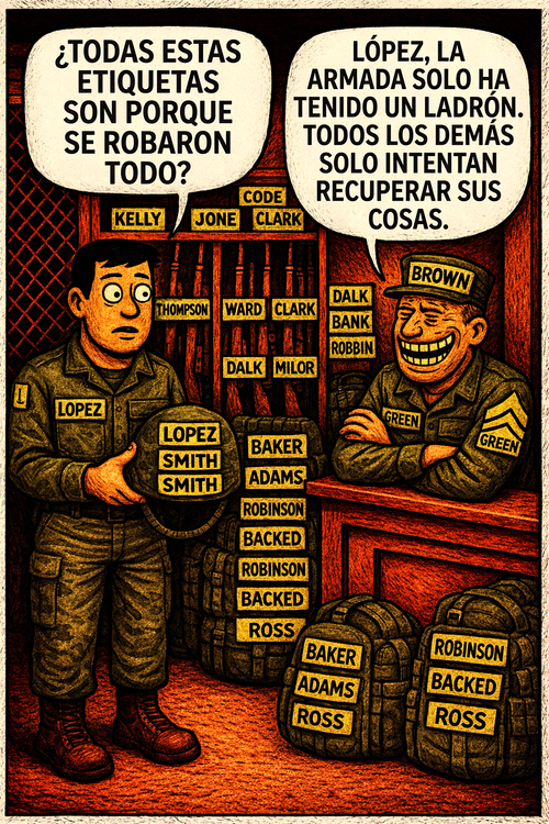 ¿Todas estas etiquetas son porque se robaron todo?