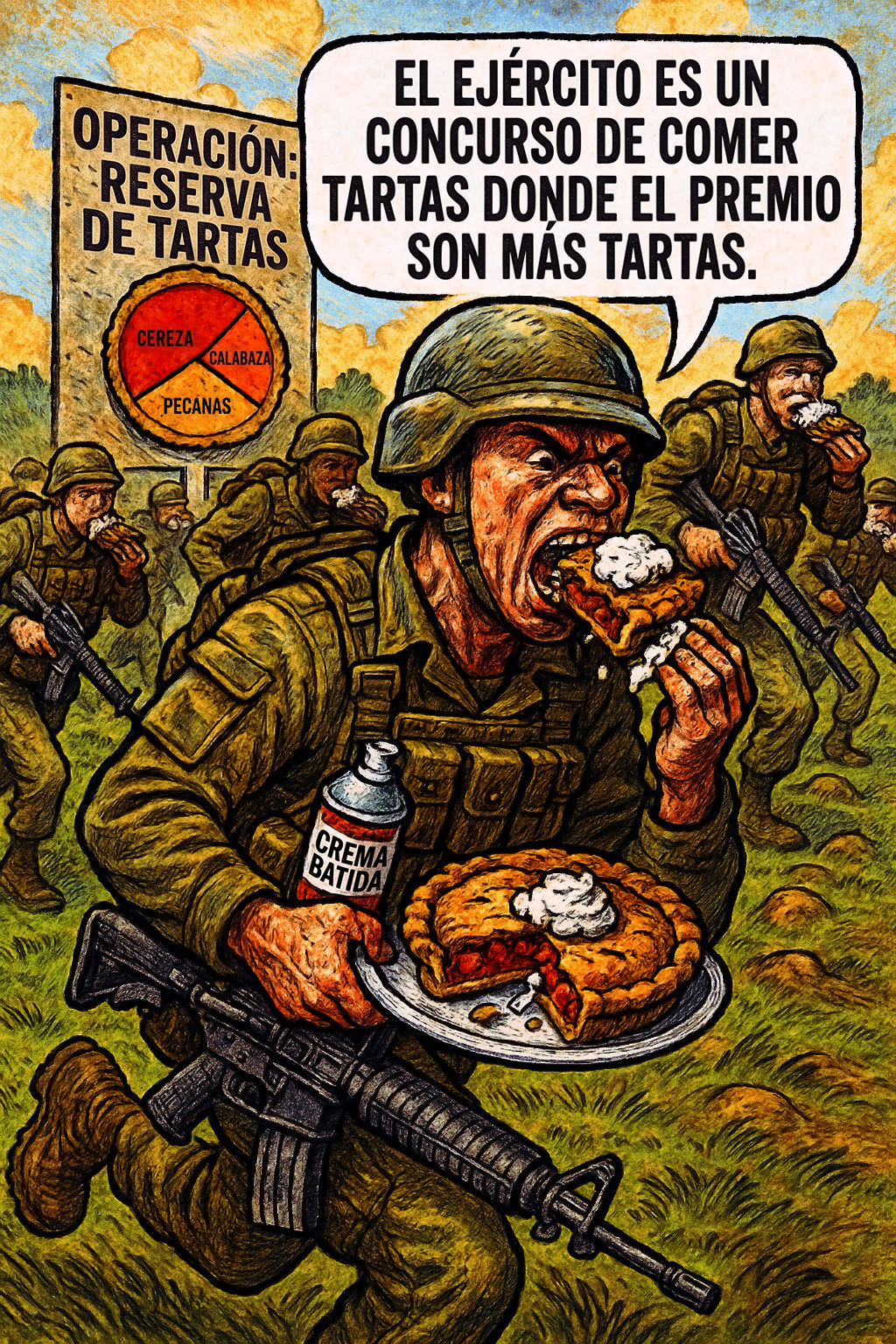 El ejército es un concurso de comer tartas donde el premio son más tartas.