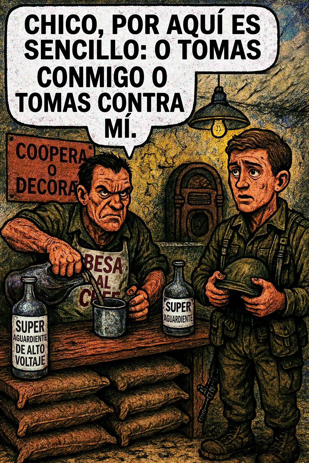 Chico, por aquí es sencillo: o tomas conmigo o tomas contra mí.