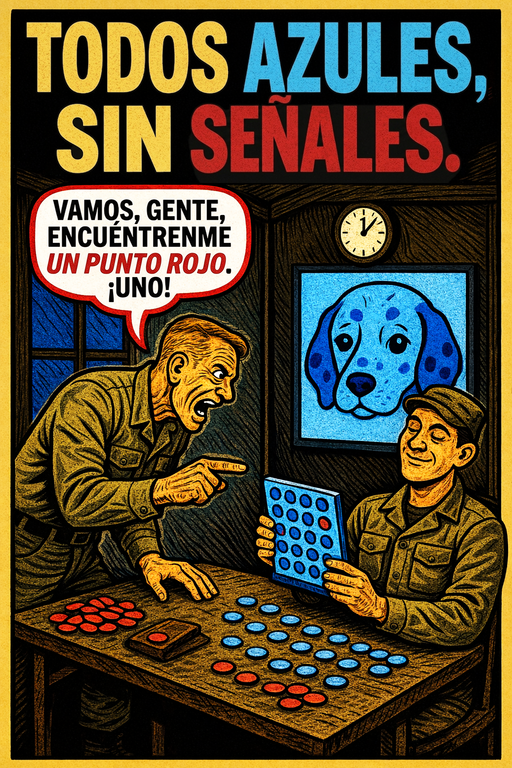 Todos azules, sin pistas.