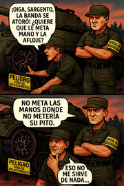 ¡Oiga, sargento, la banda se atoró!