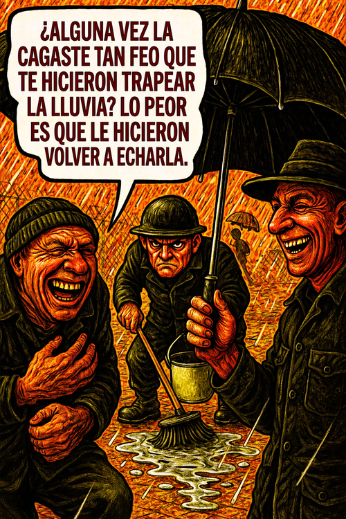 ¿Alguna vez la cagaste tan feo que te hicieron trapear la lluvia?
