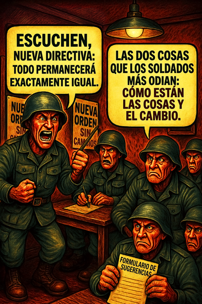 Escuchen, nueva directiva: todo permanecerá exactamente igual.