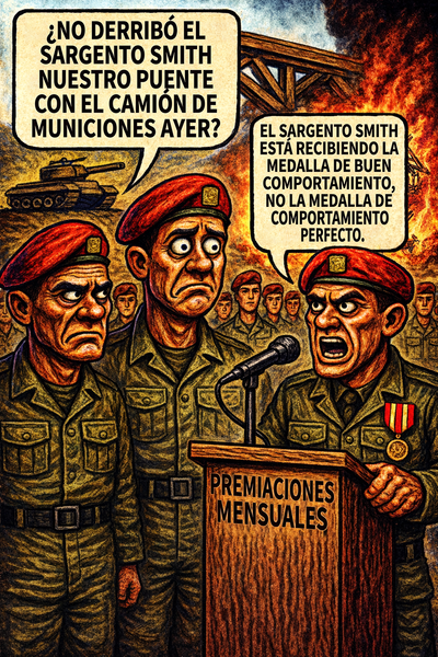 ¿No derribó el sargento smith nuestro puente con el camión de municiones ayer?