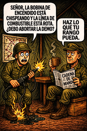 Señor, la bobina de encendido está chispeando y la línea de combustible está rota.
