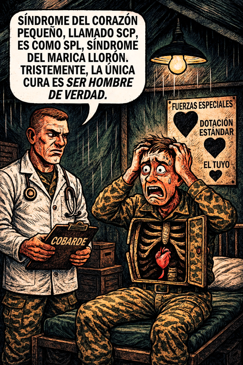 Síndrome del corazón pequeño, llamado scp, es como spl, síndrome del síndrome del marica llorón.
