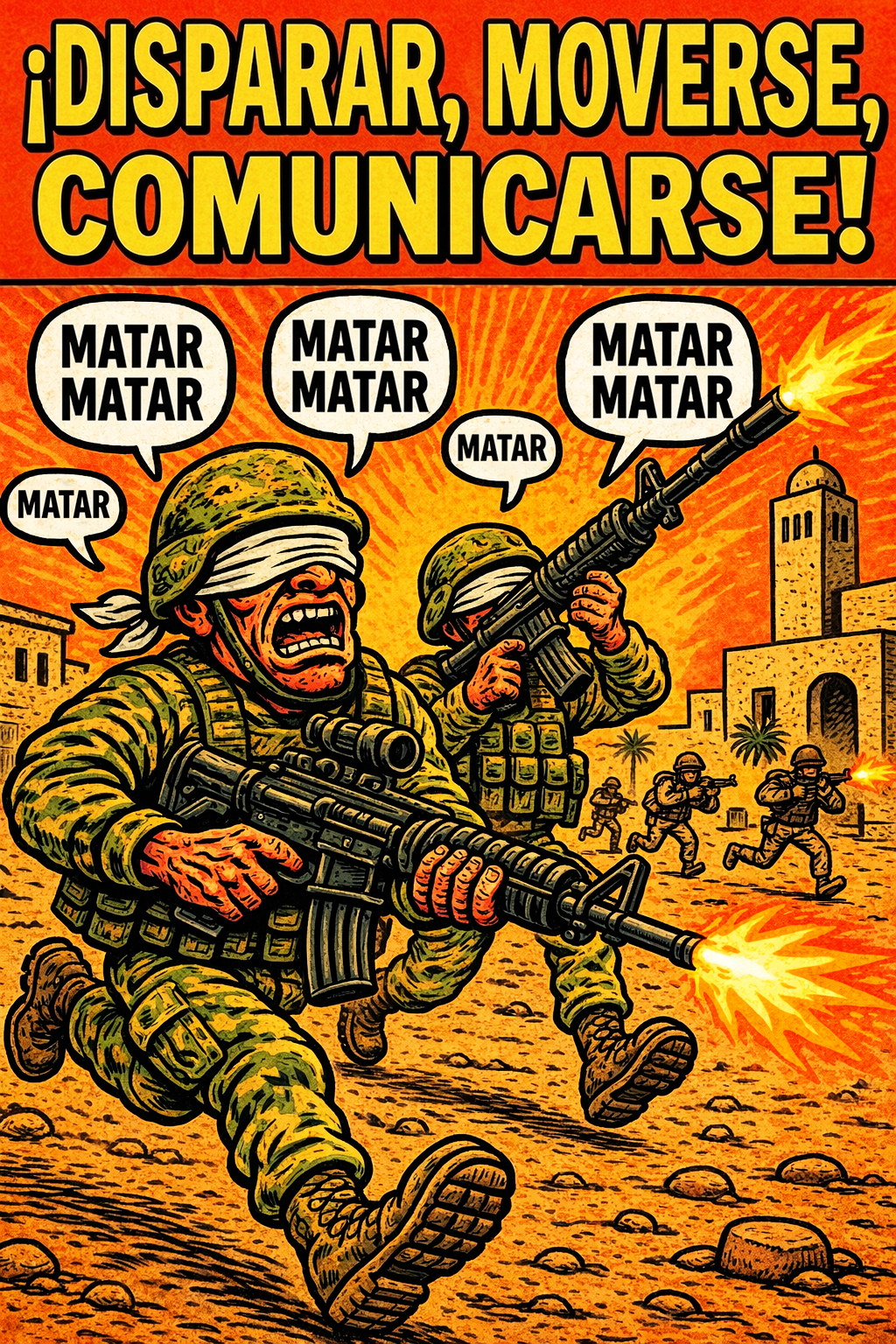 Disparar, moverse, comunicarse!