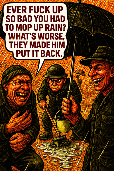 Ever Fuck up so Bad You Had to Mop up Rain?