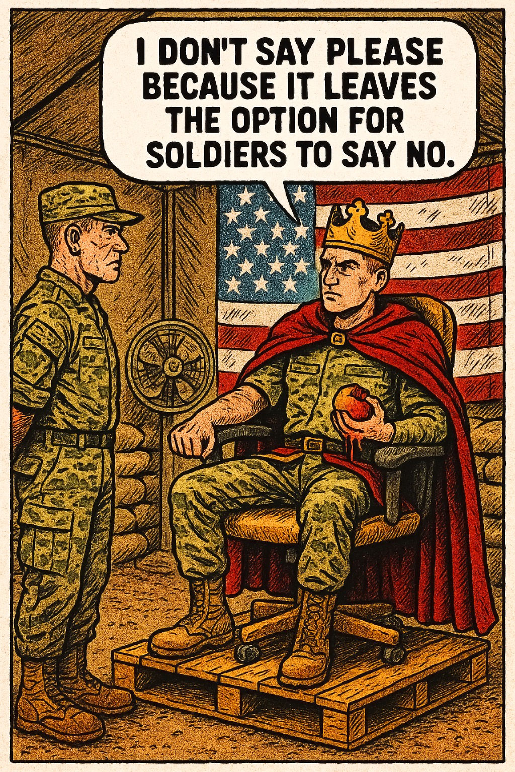 I Don't Say Please Because It Leaves the Option for Soldiers to Say No
