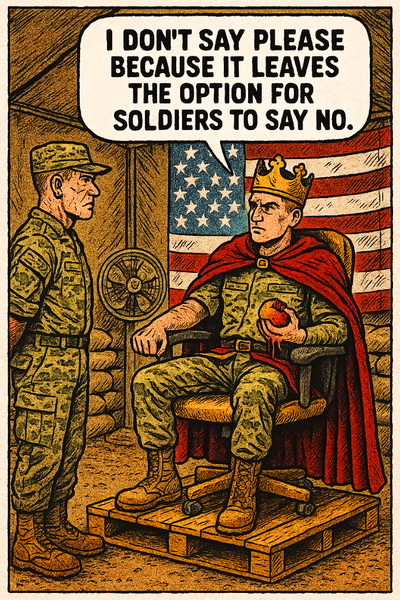 I Don't Say Please Because It Leaves the Option for Soldiers to Say No