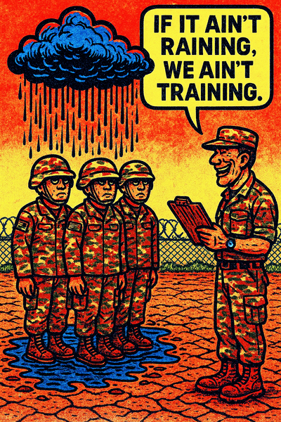 If It Ain't Raining, We Ain't Training 1