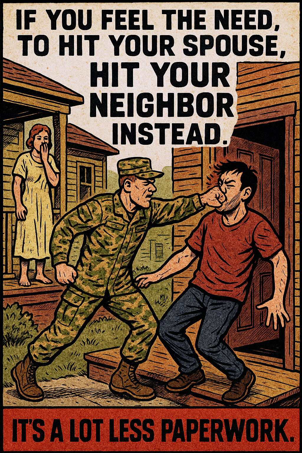 If You Feel the Need, to Hit Your Spouse, Hit Your Neighbor Instead