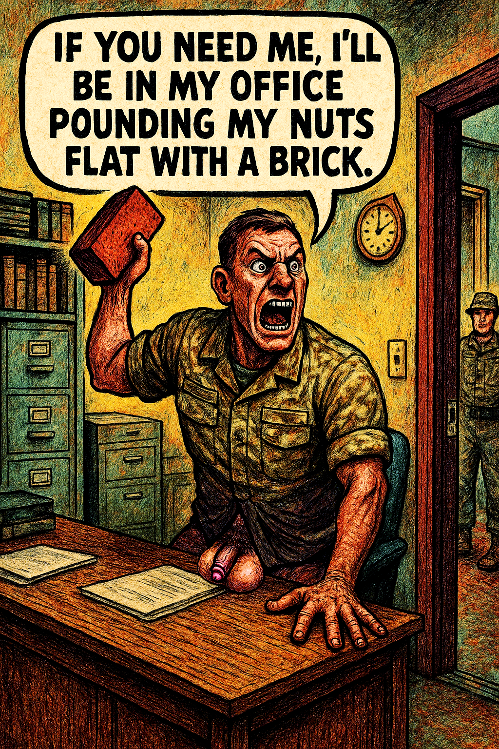 If You Need Me, I’ll Be in My Office Pounding My Nuts Flat with a Brick