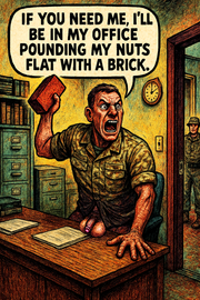 If You Need Me, I’ll Be in My Office Pounding My Nuts Flat with a Brick