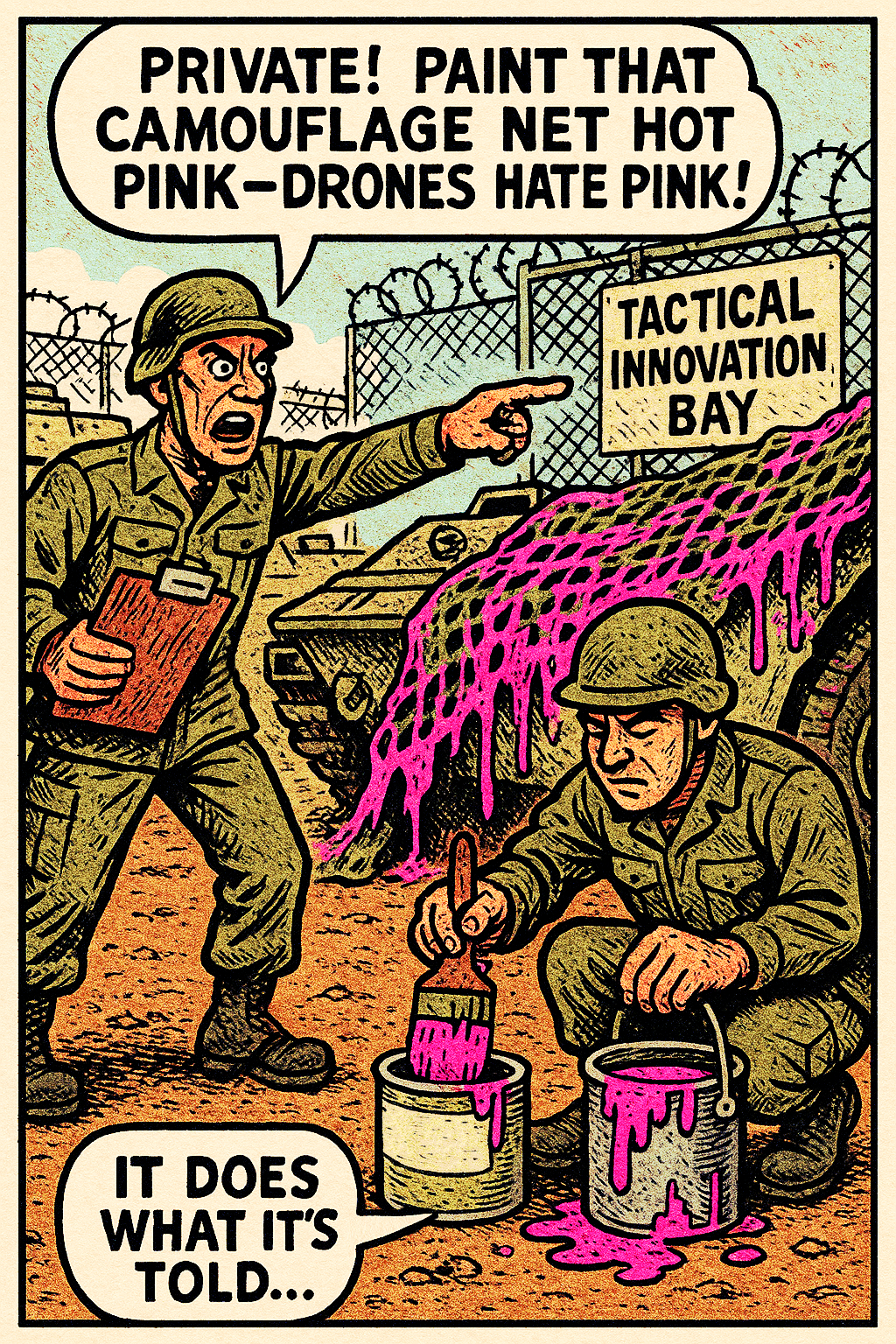 Paint That Camouflage Net Hot Pink—Drones Hate Pink!