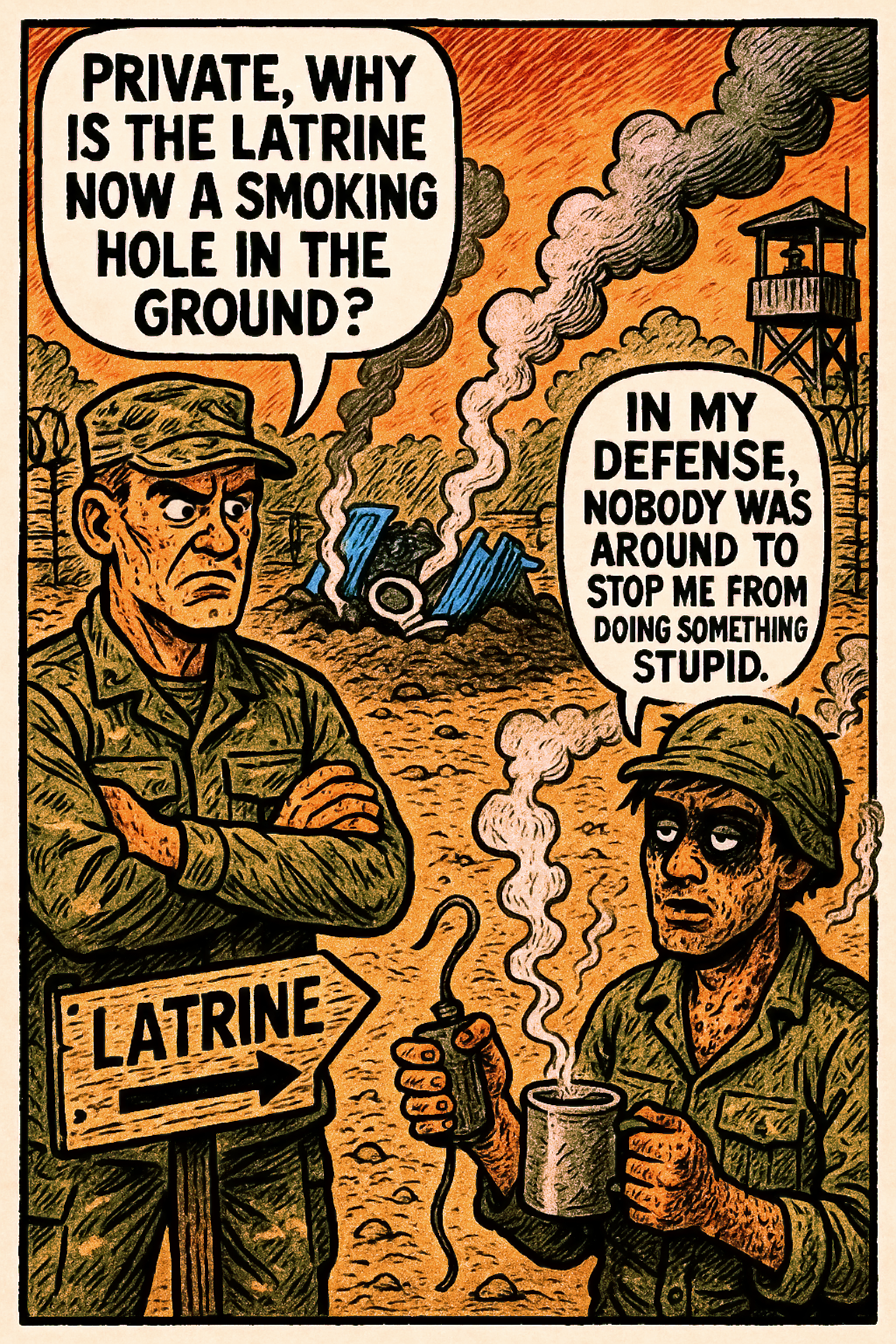 Private, Why Is the Latrine Now a Smoking Hole in the Ground?