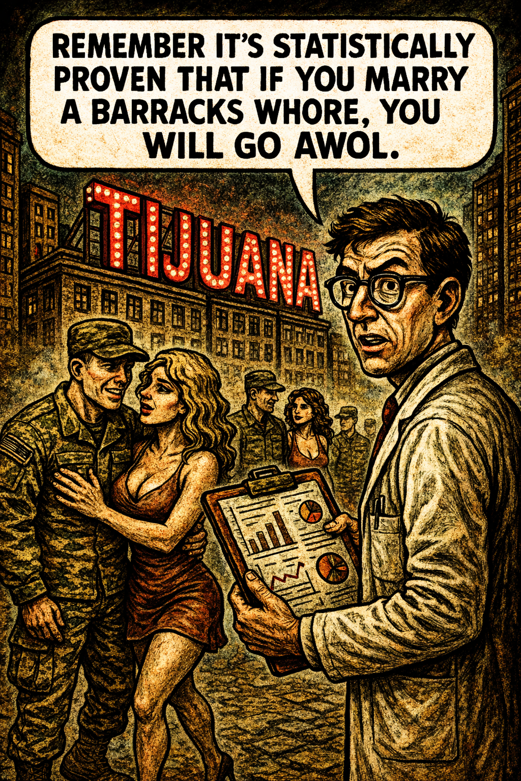 Remember It's Statistically Proven That If You Marry a Barracks Whore, You Will Go AWOL