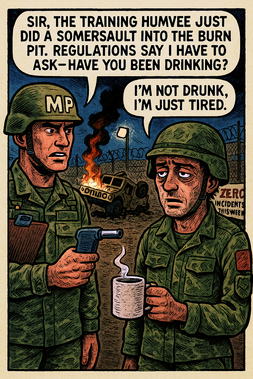 Sir, the Training Humvee Just Did a Somersault into the Burn Pit