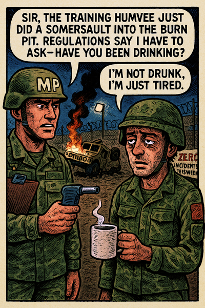 Sir, the Training Humvee Just Did a Somersault into the Burn Pit