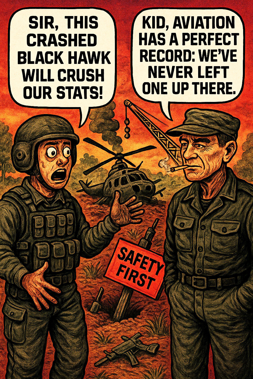 Sir, This Crashed Black Hawk Will Crush Our Stats!
