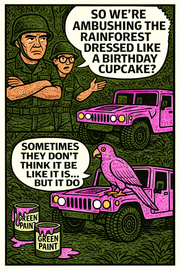 So We're Ambushing the Rainforest Dressed Like a Birthday Cupcake?
