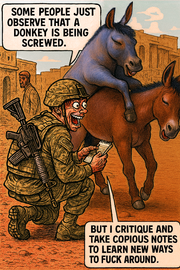 Some People Just Observe That a Donkey Is Being Screwed