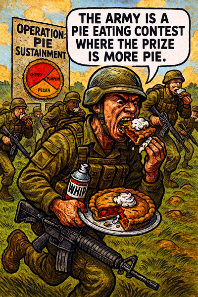 The Army Is a Pie Eating Contest Where the Prize Is More Pie