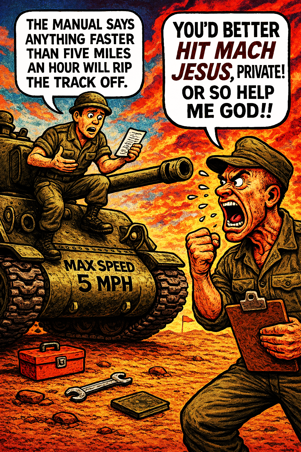 The Manual Says Anything Faster than Five Miles an Hour Will Rip the Track Off