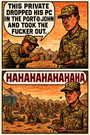 This Private Dropped His PC in the Port-O-John and Took the Fucker Out