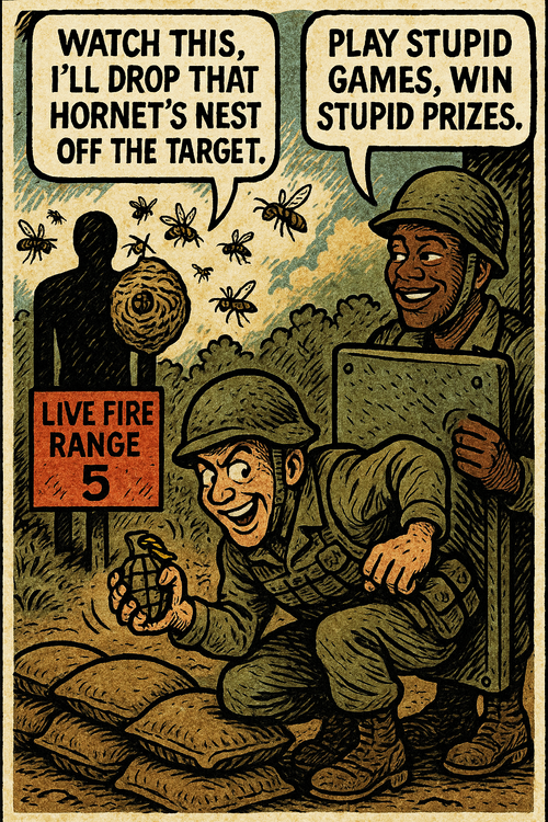 Watch This, I'll Drop That Hornet's Nest off the Target
