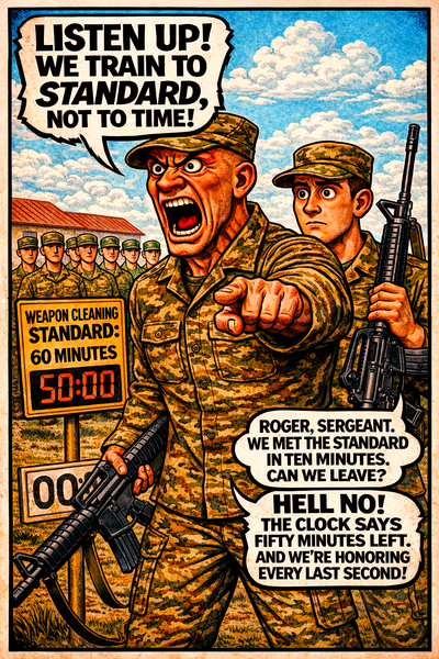 We Train to Standard, Not to Time!