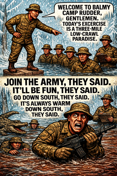 Welcome to Balmy Camp Rudder, Gentlemen