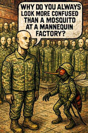 Why Do You Always Look More Confused than a Mosquito at a Mannequin Factory?