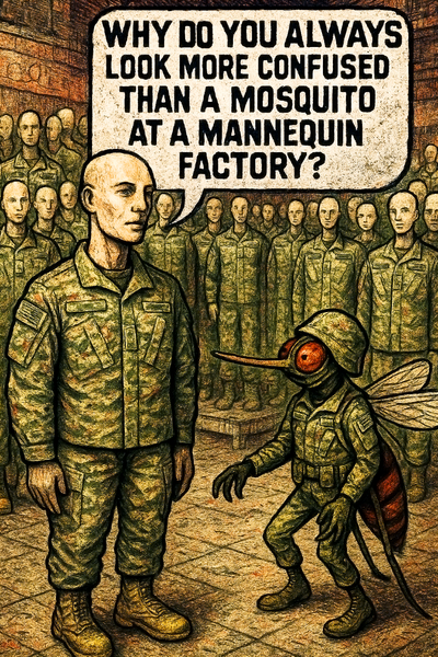 Why Do You Always Look More Confused than a Mosquito at a Mannequin Factory?